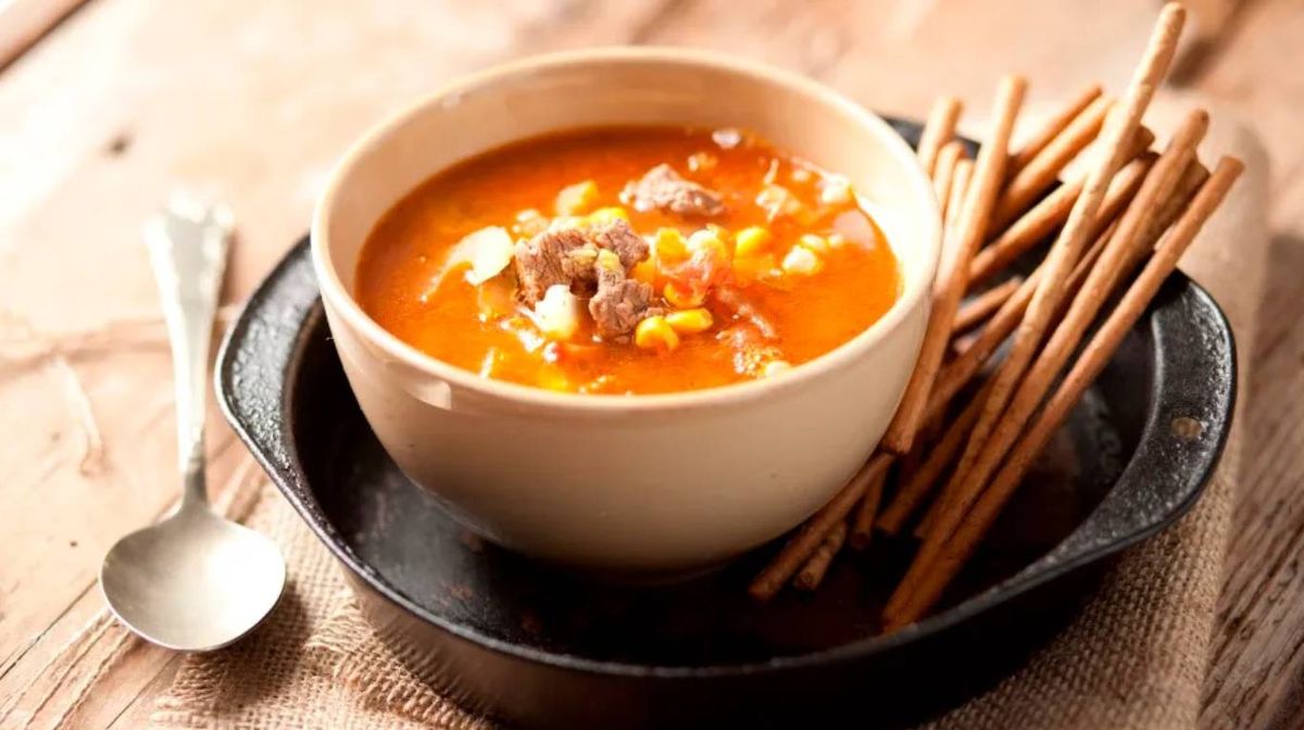 Sopa de vegetales y carne
