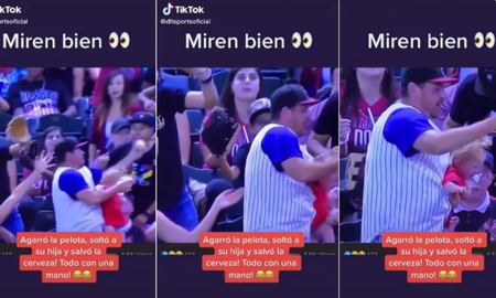 Video viral: hombre soltó a su bebé para agarrar una pelota de béisbol y la cerveza. Video viral: hombre soltó a su bebé para agarrar una pelota de béisbol y la cerveza.