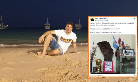 Es santafesino, se fue a Qatar por el mundial y ahora vende la arena de Doha por $10.000: Pudo haberla pisado Messi o Scaloni Es santafesino, se fue a Qatar por el mundial y ahora vende la arena de Doha por $10.000: Pudo haberla pisado Messi o Scaloni