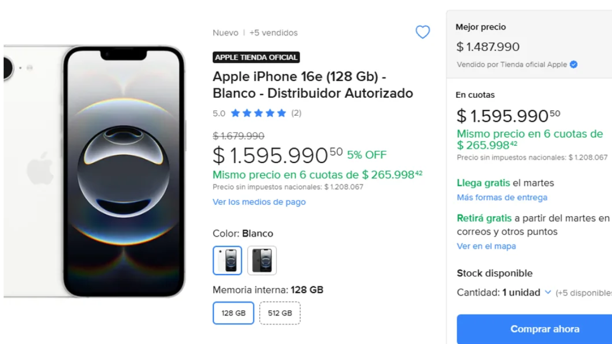 El precio del Iphone 16 en Mercado Pago. El precio del Iphone 16 en Mercado Pago.