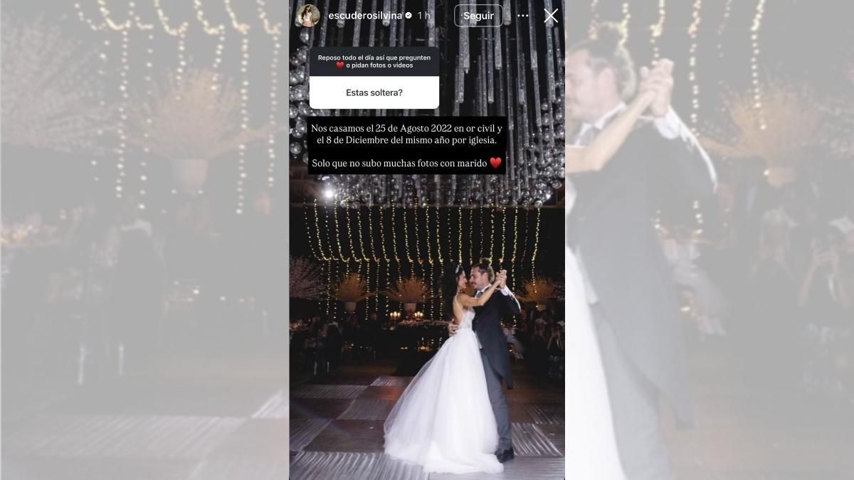 Silvina Escudero compartió una foto de su boda. Silvina Escudero compartió una foto de su boda.