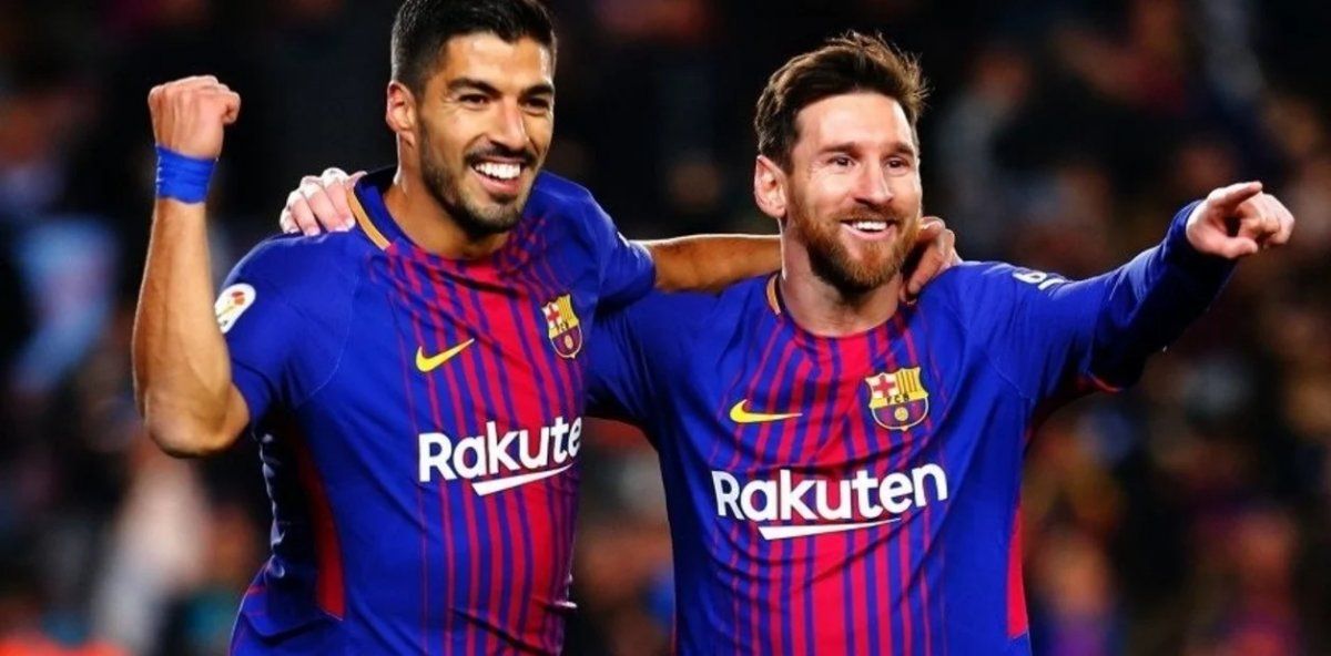 Leo Messi posó junto a Luis Suárez.