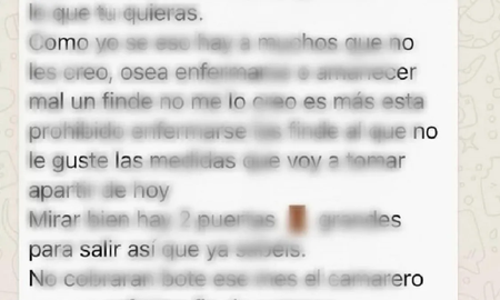 La indignante amenaza del dueño de un bar a sus empleados que se volvió viral Está prohibido... La indignante amenaza del dueño de un bar a sus empleados que se volvió viral Está prohibido...