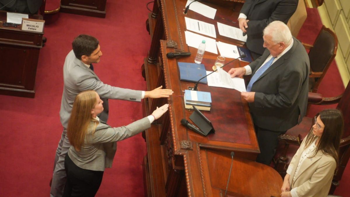 Maximiliano Pullaro juró como convencional reformador de la Constitución de Santa Fe, junto a Victoria Tejeda, y recordaron la figura de Rául Alfonsín. Maximiliano Pullaro juró como convencional reformador de la Constitución de Santa Fe, junto a Victoria Tejeda, y recordaron la figura de Rául Alfonsín.
