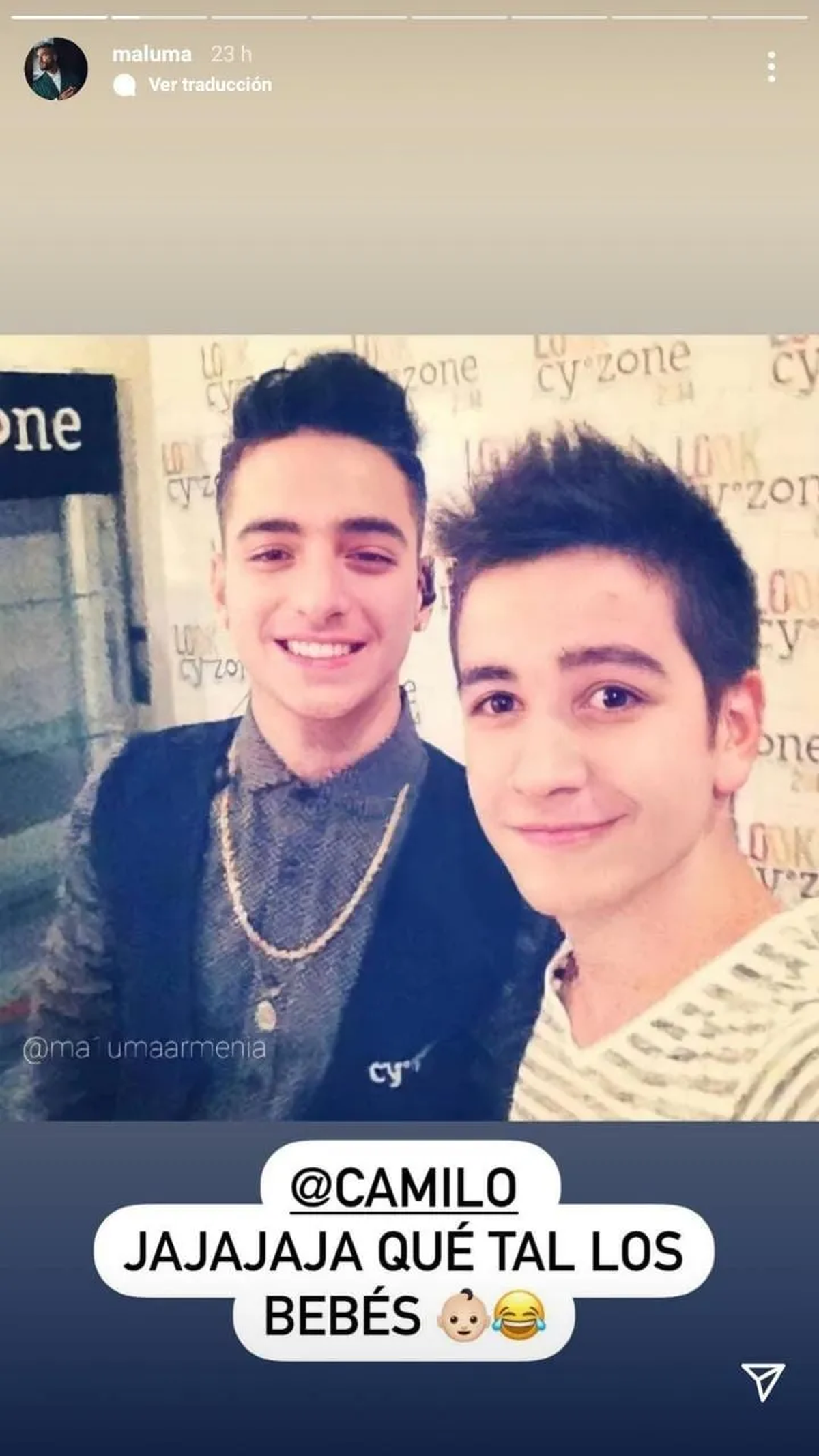 La foto de Maluma y Camilo que sorprendi&oacute; a todos.&nbsp;