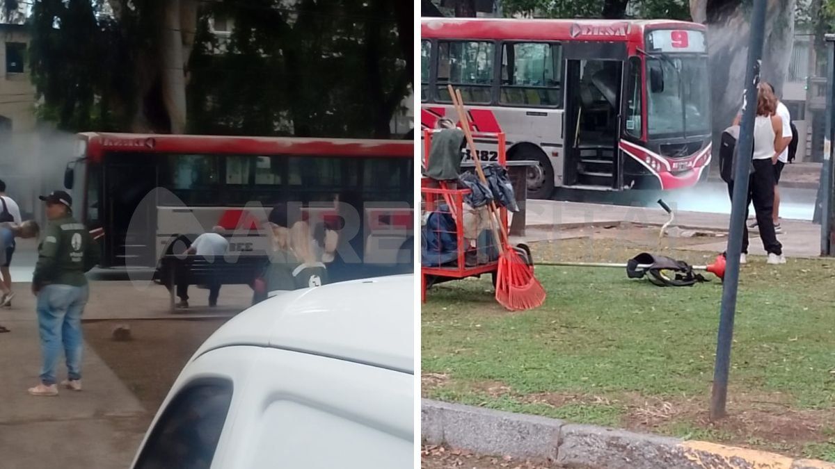 Un interno de la Línea 9 se prendió fuego en pleno Bulevar Gálvez