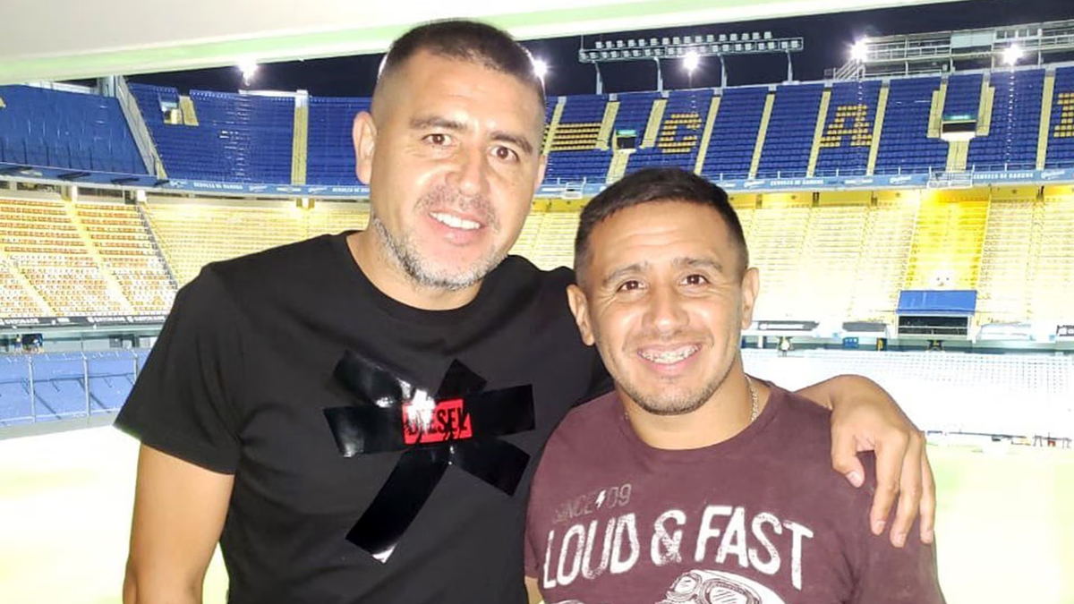 Juan Román Riquelme y Cristian Riquelme