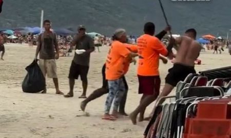 Turistas registraron el violento episodio ocurrido en una playa de Balneario Camboriú. Turistas registraron el violento episodio ocurrido en una playa de Balneario Camboriú.