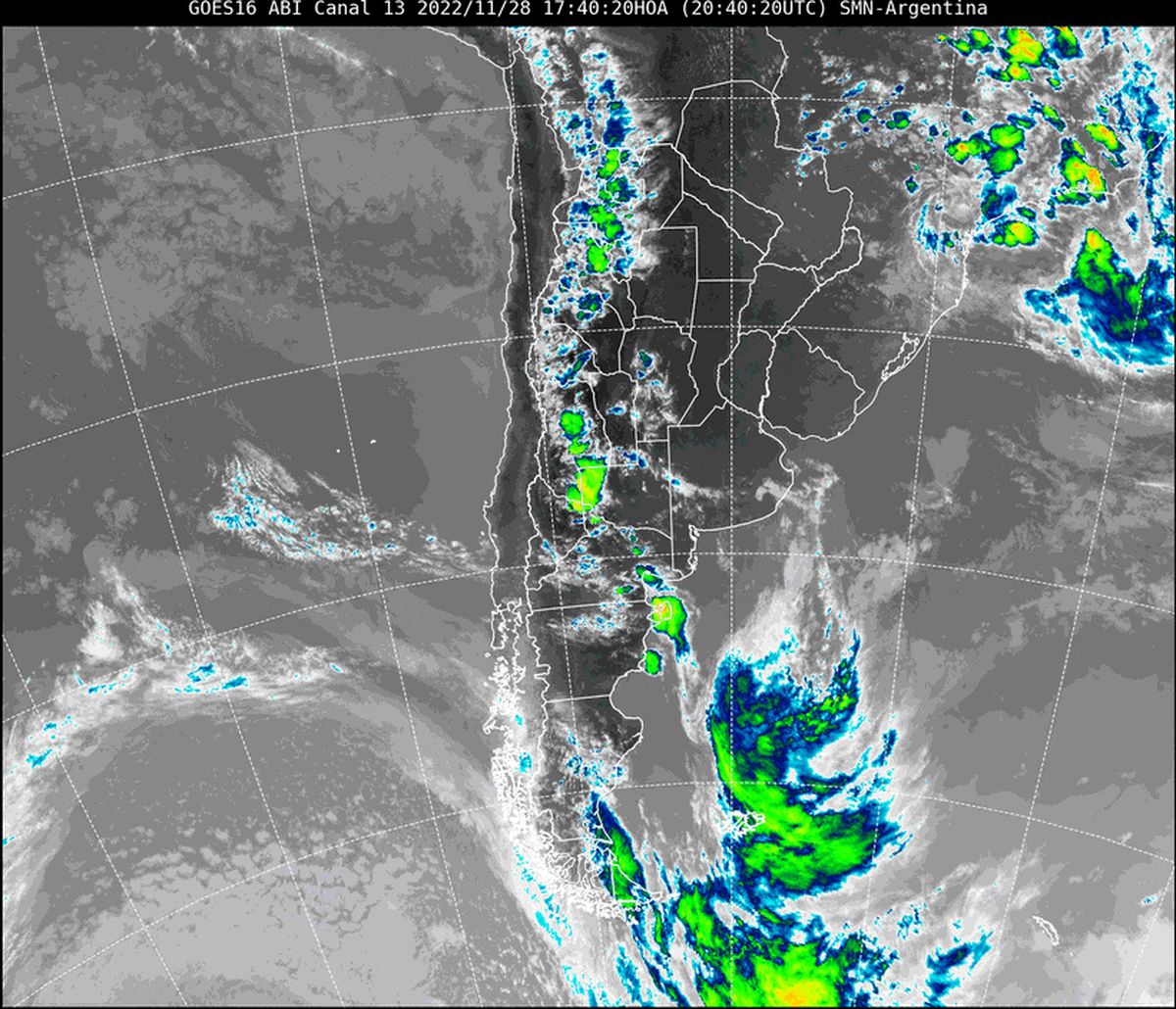 En la imagen satelital nuestra que continúa predominando el cielo despejado en nuestra provincia.