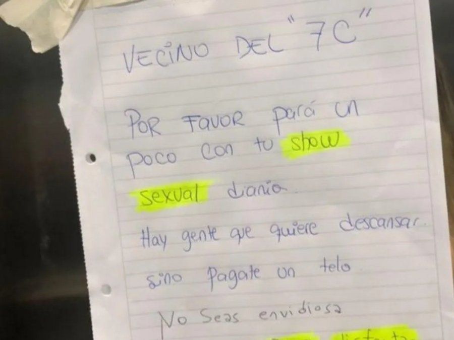 ¡Pará un poco con tu show sexual diario!: estalló la interna en un consorcio