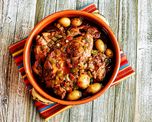 Pollo a la portuguesa con verduras. Pollo a la portuguesa con verduras.