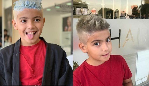 ¡Muy tierno! Benjamin Agüero se tiñó el pelo para estar idéntico a su papá