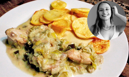 Pollo cremoso al verdeo con papas crocantes: la receta de Kulinaria Recetas. Pollo cremoso al verdeo con papas crocantes: la receta de Kulinaria Recetas.