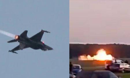 El video del accidente muestra cómo el F-16 pierde estabilidad durante una maniobra acrobática, cayendo rápidamente sobre la pista y causando un fuerte incendio. El video del accidente muestra cómo el F-16 pierde estabilidad durante una maniobra acrobática, cayendo rápidamente sobre la pista y causando un fuerte incendio.