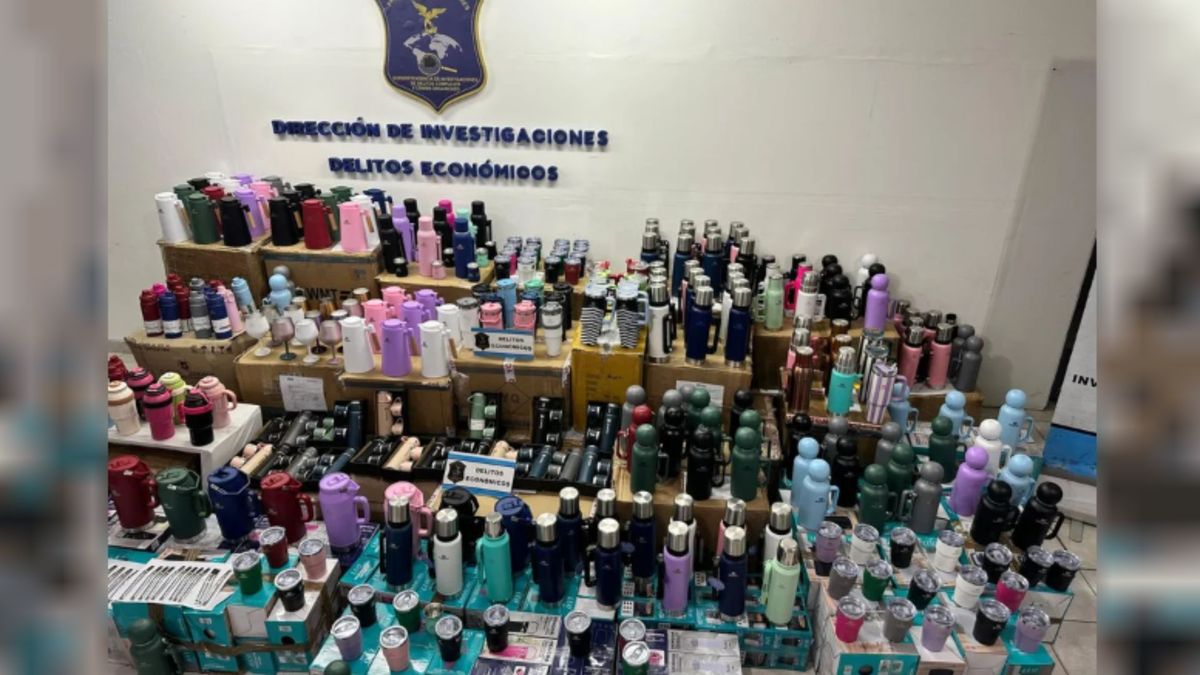 Se incautaron 2.912 termos, 810 vasos t&eacute;rmicos, 396 jarras, 197 mates y 111 bombillas, todos ellos con un valor de mercado que asciende a $107.000.000.