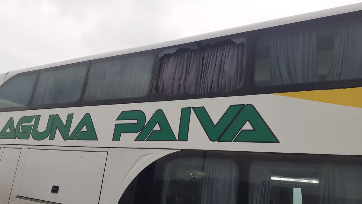 El impacto hizo estallar una de las ventanillas del colectivo.&nbsp;