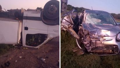 Accidente en Ruta nacional 34: un camión volcó y otro coche quedó destruido tras un fuerte choque