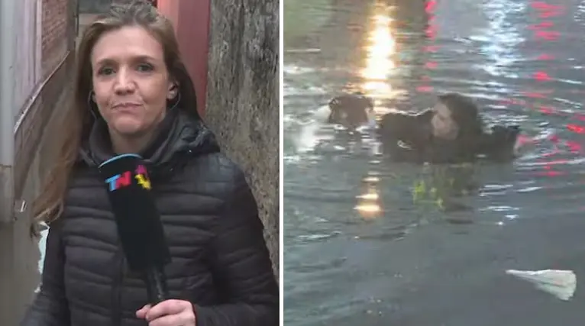 Ana Ortiz contaba la desesperante situación que viven los vecinos en el barrio Gaete cuando terminó en el agua. Ana Ortiz contaba la desesperante situación que viven los vecinos en el barrio Gaete cuando terminó en el agua.