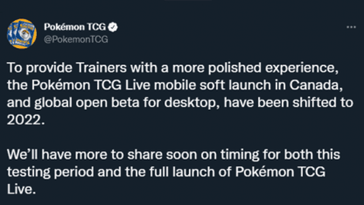 "Pokemon TCG Live" llegar&aacute; en 2022.