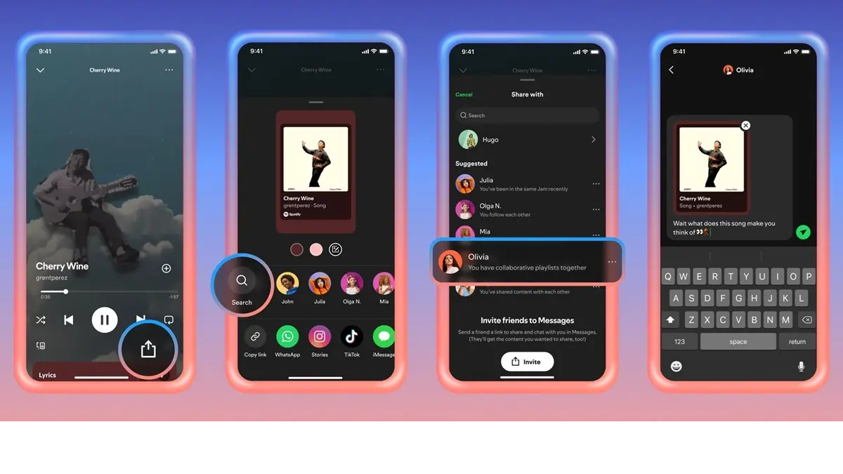 Novedad en Spotify: ahora podrás enviar mensajes directos sobre canciones, podcasts y audiolibros, todo en un solo lugar. Novedad en Spotify: ahora podrás enviar mensajes directos sobre canciones, podcasts y audiolibros, todo en un solo lugar.