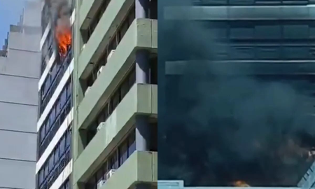 Incendio en un edificio contiguo al Ministerio de Trabajo Incendio en un edificio contiguo al Ministerio de Trabajo