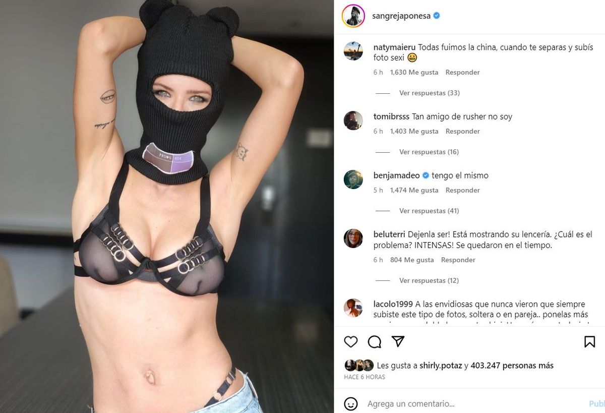 La China Suárez arrasó con los likes en una foto hot que estaría dedicada a Rusherking.
