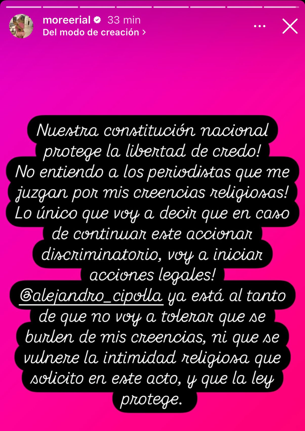 El descargo de Morena Rial tras su bautismo umbanda. El descargo de Morena Rial tras su bautismo umbanda.