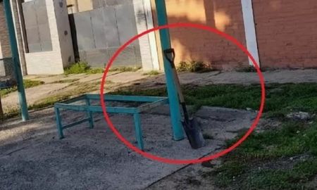 Una pala estuvo dos días en una parada de colectivos, nadie se la llevó y la foto se hizo viral Una pala estuvo dos días en una parada de colectivos, nadie se la llevó y la foto se hizo viral