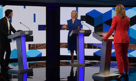 Duro debate televisivo, para suceder al primer ministro. Foto: AFP. Duro debate televisivo, para suceder al primer ministro. Foto: AFP.