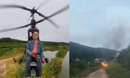 La transmisión en vivo mostró en directo el instante en que el helicóptero perdió el control. La transmisión en vivo mostró en directo el instante en que el helicóptero perdió el control.