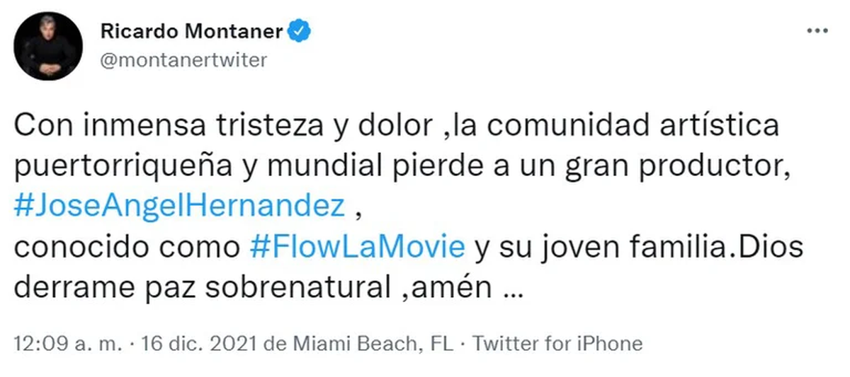 Ricardo Montaner le dedic&oacute; unas palabras a Flow La Movie.
