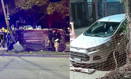 Una persecución policial terminó con un patrullero volcado, una camioneta atrapada en cemento y un detenido. Una persecución policial terminó con un patrullero volcado, una camioneta atrapada en cemento y un detenido.