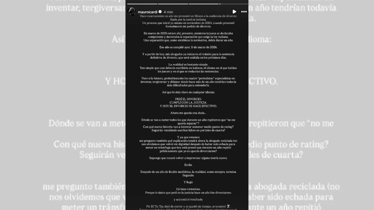 La pareja conformada por Wanda Nara y Mauro Icardi, que sobrevivi&oacute; a m&uacute;ltiples crisis y reconciliaciones, firm&oacute; la separaci&oacute;n definitiva tras una d&eacute;cada juntos. &nbsp;