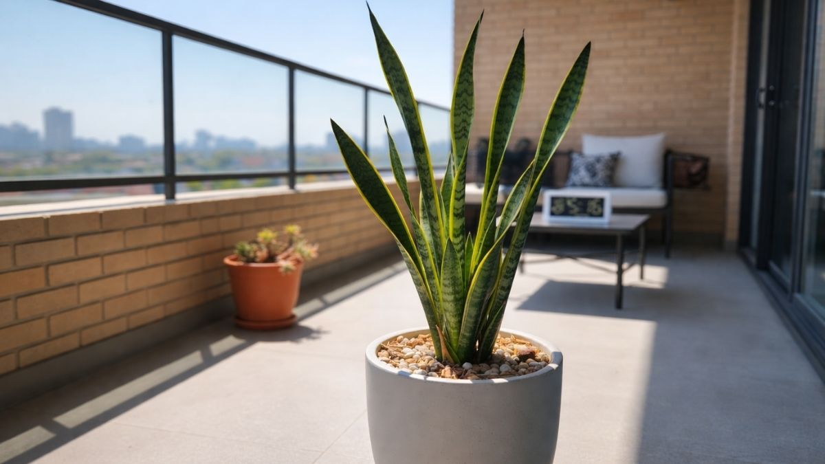 La lengua de suegra o sanseveria es ideal para resistir el calor santafesino.&nbsp;