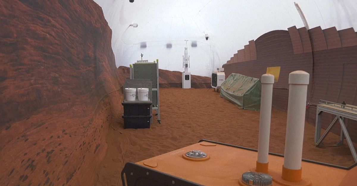 Una parte del hábitat simula la salida a Marte.
