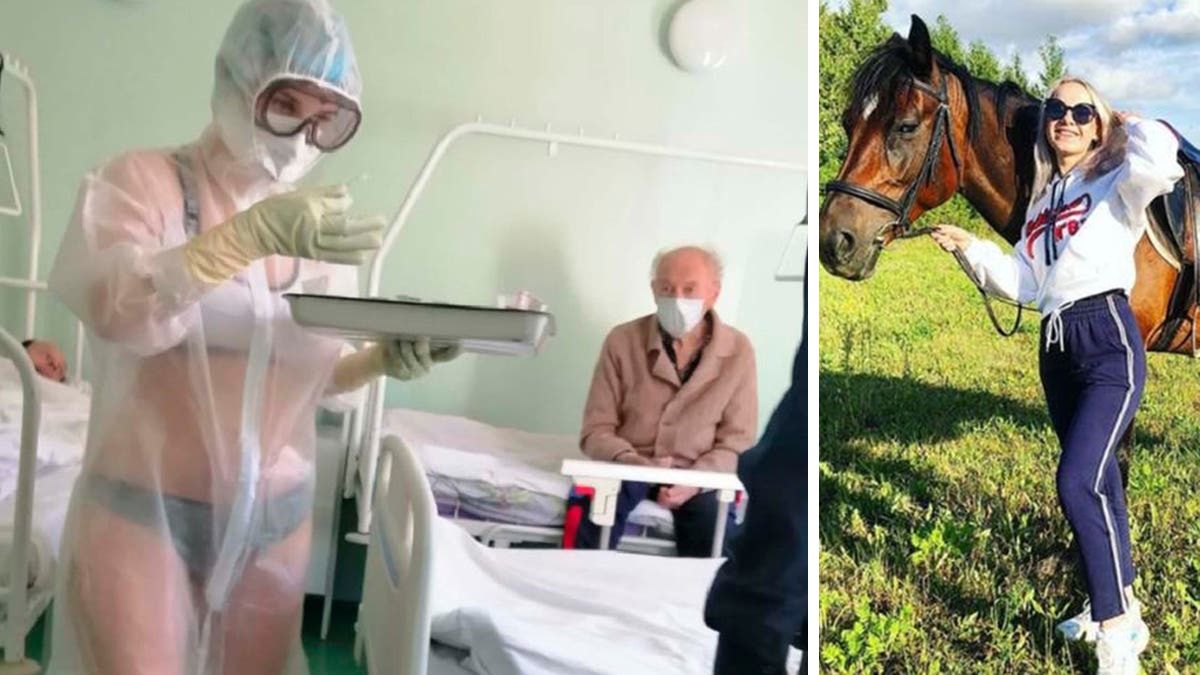 La enfermera rusa que atendi&oacute; a los pacientes con coronavirus en ropa interior por el calor.