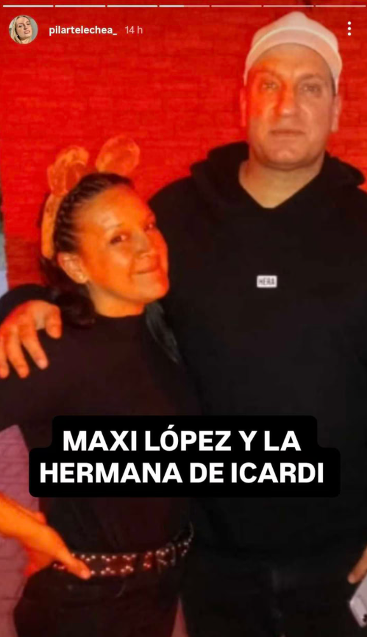 Aldana, hermana de Mauro Icardi, junto a Maxi L&oacute;pez.