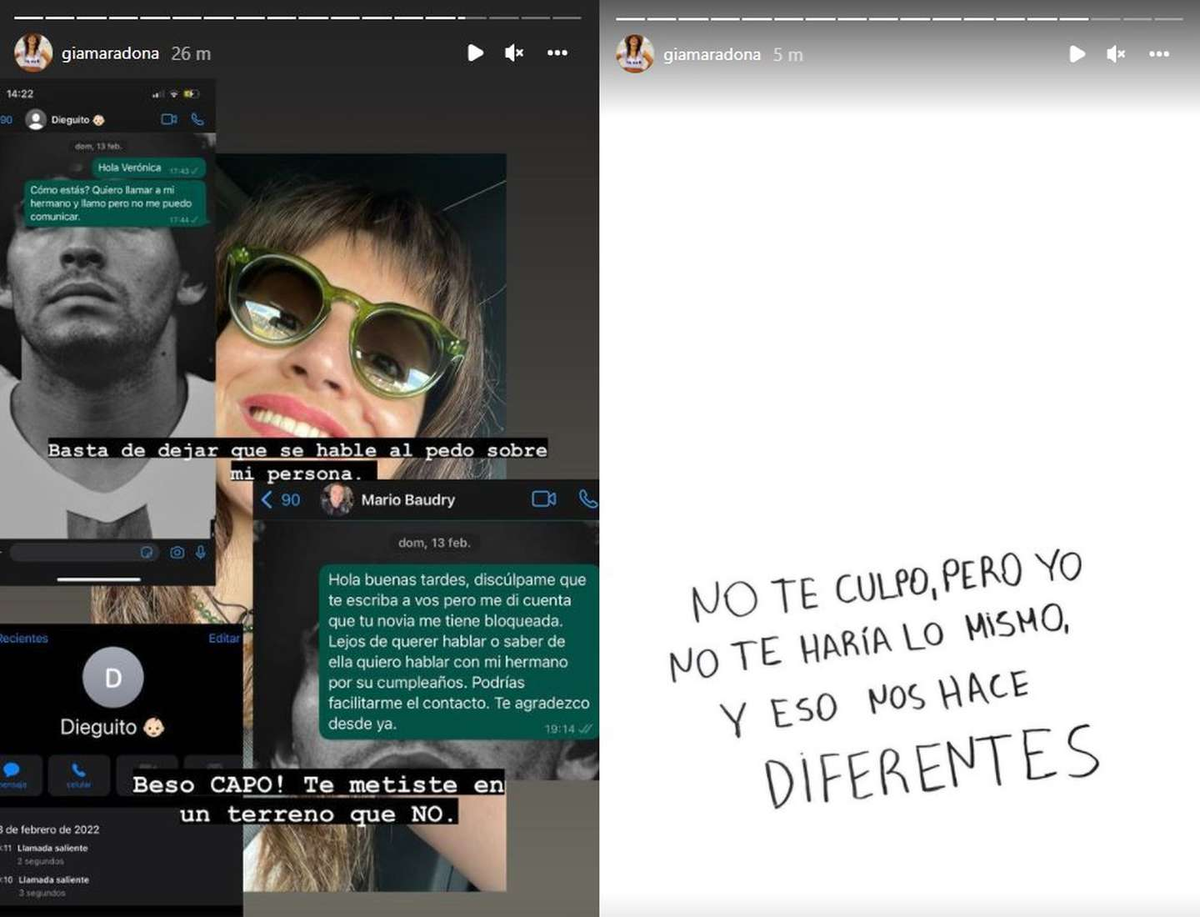 Gianinna Maradona dispar&oacute; contra Ver&oacute;nica Ojeda.