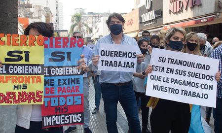 La peatonal San Martín, otra vez escenario de protestas La peatonal San Martín, otra vez escenario de protestas