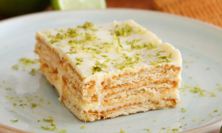 Receta de postre de limón con galletitas de agua. Receta de postre de limón con galletitas de agua.