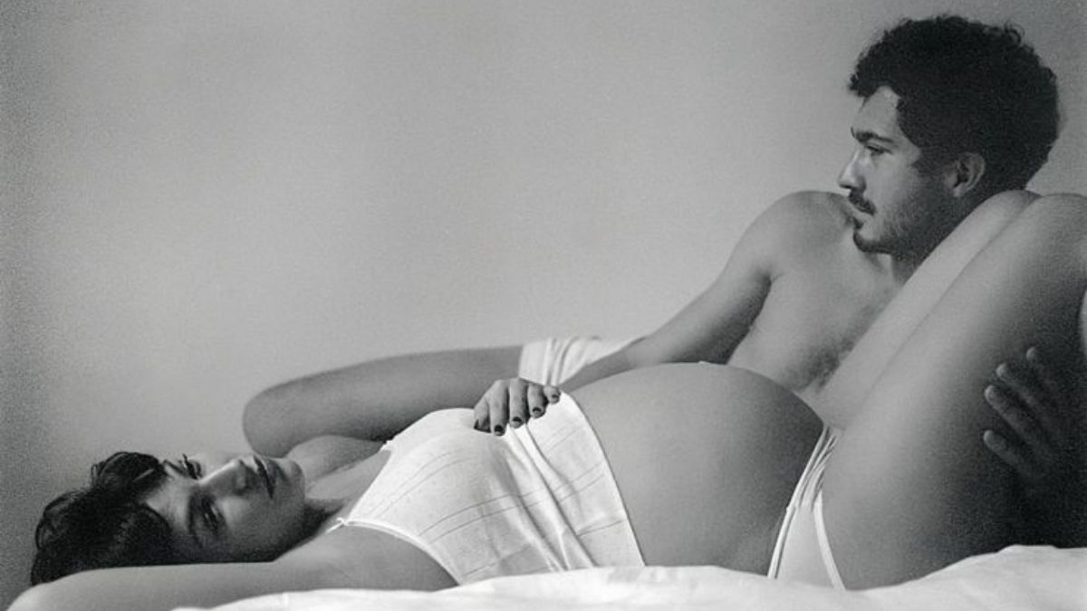 El Chino Darín y Úrsula Corberó en una de las postales que retratan los días previos al nacimiento de su primer hijo.