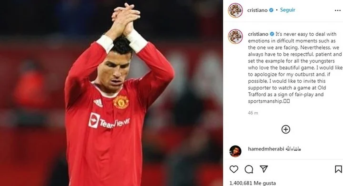 El pedido de disculpas de CR7.