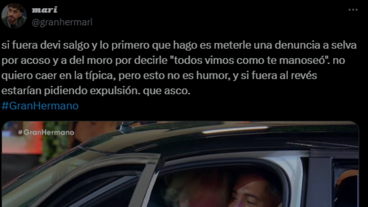 Acusan a Selva de manosear a Devi y señalan a Santiago del Moro por incentivarlo. Acusan a Selva de manosear a Devi y señalan a Santiago del Moro por incentivarlo.