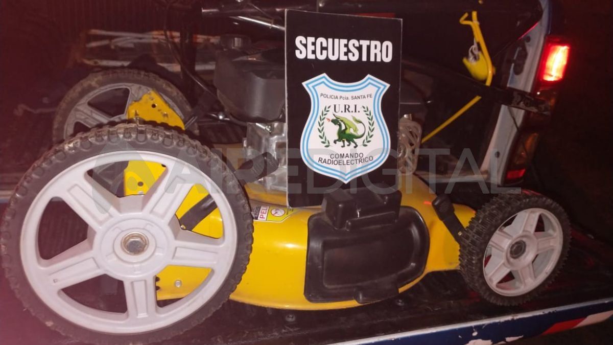 La máquina de césped que recuperó la policía