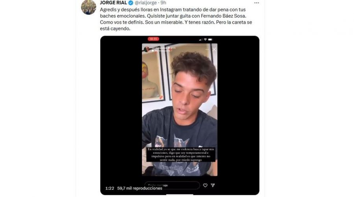 El tuit de Jorge Rial contra Santi Maratea.