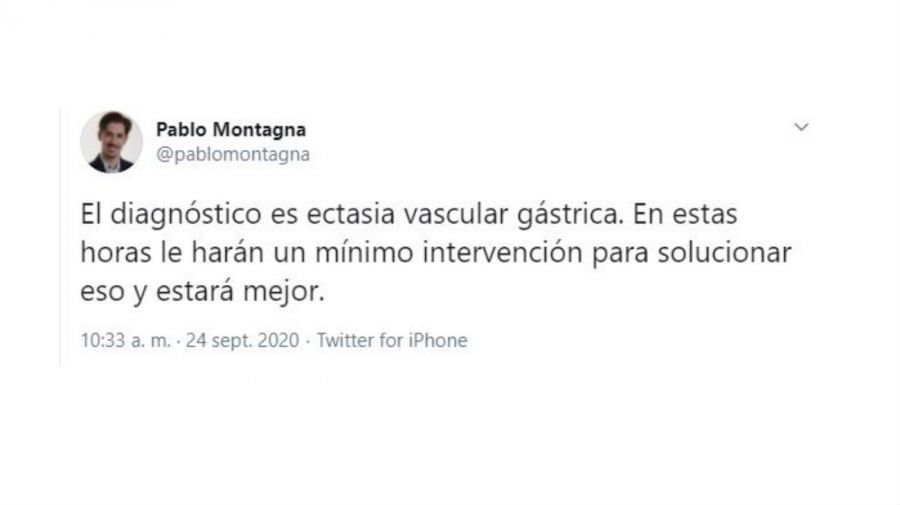 Guillermo Favale fue trasladado al Sanatorio de los Arcos debido a una hemorragia intestinal