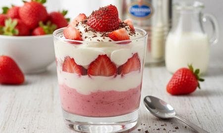 Postre rápido de frutillas. Postre rápido de frutillas.
