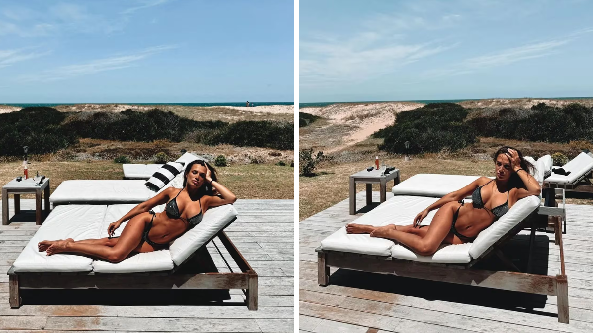 Camila Homs se lució con una microbikini con brillos. Camila Homs se lució con una microbikini con brillos.