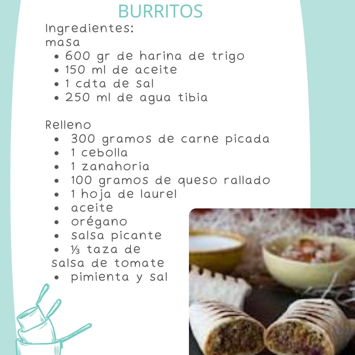Los burritos son sencillos de hacer en casa y perfectos para disfrutar en las vacaciones. Los burritos son sencillos de hacer en casa y perfectos para disfrutar en las vacaciones.
