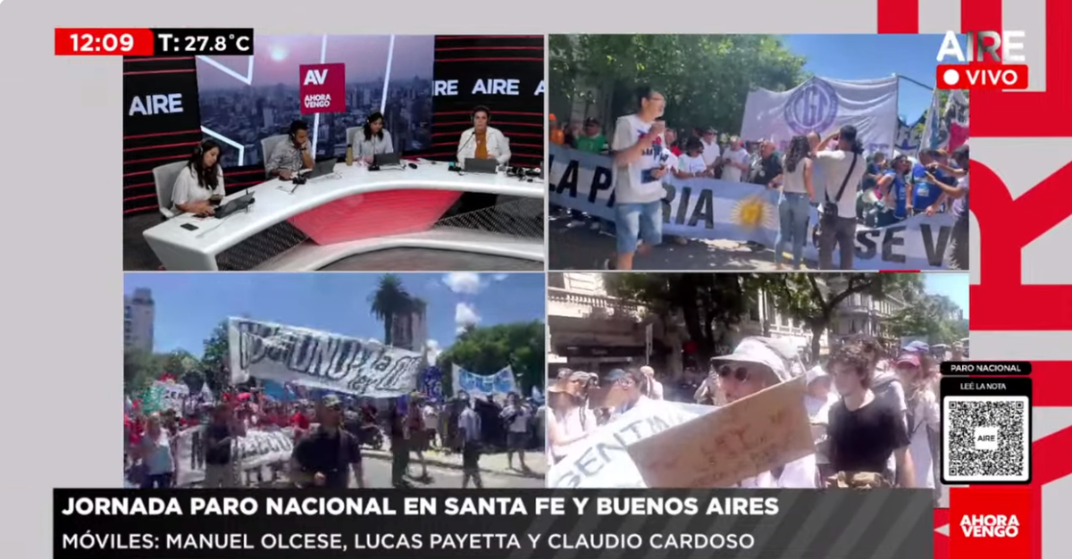 Los manifestantes en los distintos puntos de la ciudad de Santa Fe. Los manifestantes en los distintos puntos de la ciudad de Santa Fe.